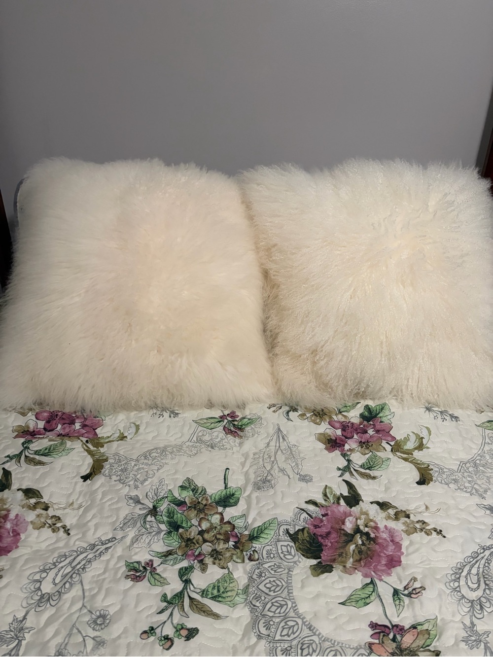 Elm West Mongolian Lamb Fur Pillow Covers - Set of 2